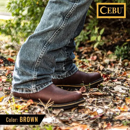 Miniatura 4 de CEBU Botas cómodas para hombre Hechas a mano Suela de alta tracción Resistente Para trabajos profesionales 8.5 US Marrón, Marrón, 8,5 ancho