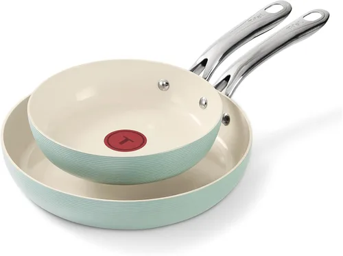 Miniatura 13 de Juegos de utensilios de cocina T-fal Revive de cerámica, juego de ollas y sartenes antiadherentes, (12 piezas), recubierto de cerámica Gris Stone
