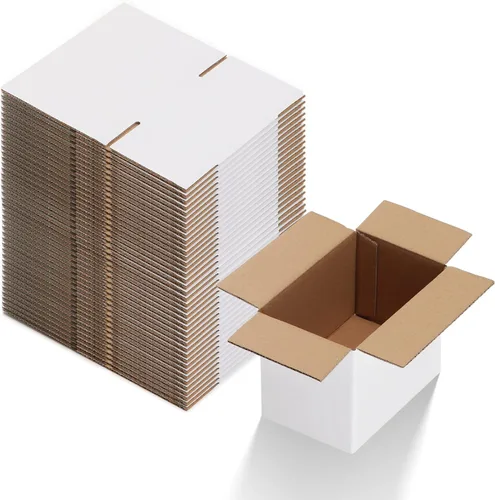 Miniatura 9 de Calenzana Juego de 40 Cajas de Envío 8x6x6, Caja de Cartón Corrugado Blanco para Envío, Embalaje de Regalos, Pequeña Empresa