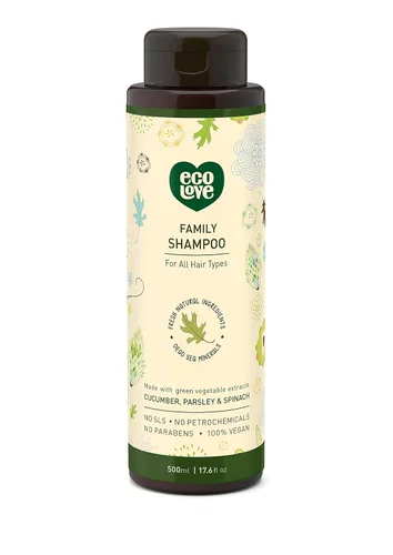 ecoLove - Champú natural para todo tipo de cabello, sin lauril sulfato de sodio, vegano y libre de crueldad, extracto de pepino orgánico, sin SLS ni