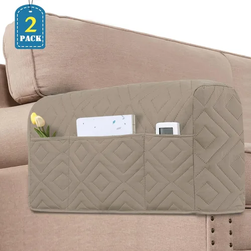 Miniatura 2 de Fundas para reposabrazos para sillas, juego de 2 fundas antideslizantes para brazos de sofá, para perros, gatos, resistente al agua, lavable