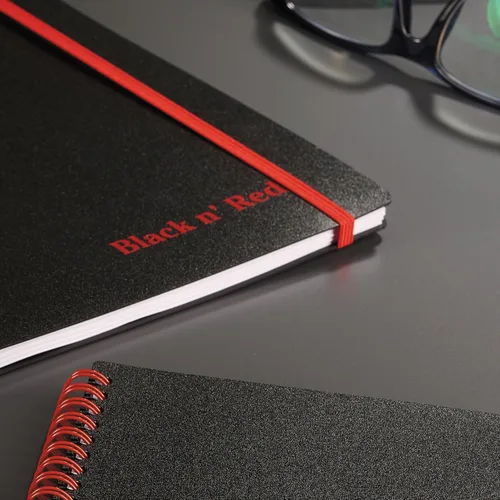 Miniatura 7 de Black n' Red cuaderno, diario de negocios, 11-3/4" x 8-1/4", 70 hojas, rayado, papel Optik, aplicación Scribzee, cubierta de polímero flexible
