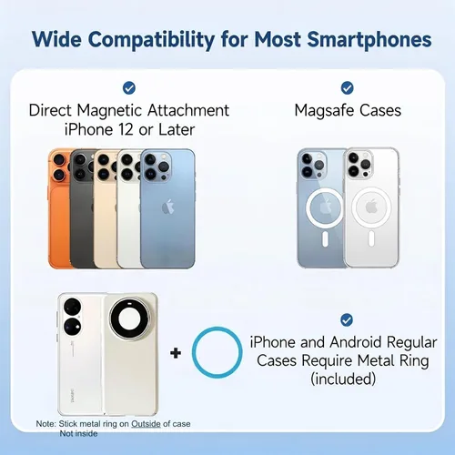 Miniatura 8 de Trípode magnético de 67 pulgadas para MagSafe, trípode alto para selfie stick con control remoto, cabeza inclinable grande, trípode de viaje