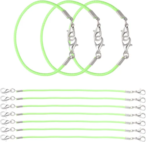 Miniatura 33 de MECCANIXITY 10 cordones de pulsera verde militar, pulsera de amistad ajustable de 9 pulgadas, cordón de poliéster encerado de 0.059 in con cierre