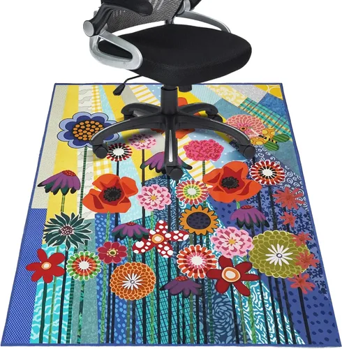 Miniatura 18 de Alfombrilla para Silla de Oficina para Piso de Madera Dura 91,4 x 122 cm, Alfombras de Oficina para Sillas con Ruedas, Protector Antideslizante Boho