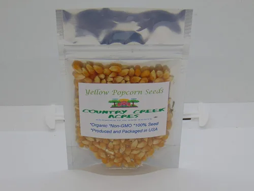 Country Creek Acres - Semillas de palomitas de maíz amarillas para cultivar semillas de jardín de polinización abierta OP sin OMG, 25 semillas