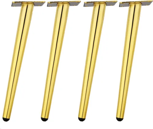 Miniatura 8 de Osring Patas de muebles de 16 pulgadas, patas redondas de metal cónico dorado para mesa, muebles inclinados para gabinete, accesorios para mesa