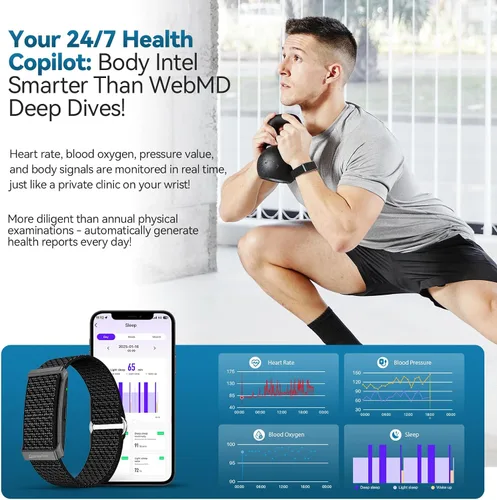 Miniatura 6 de EnergyPort Fitness Tracker,Wearable Health Smart Bracelet Band with Blood Oxygen 170+ Sport Mode 60-Day Battery,Lifetime Membership,Activity