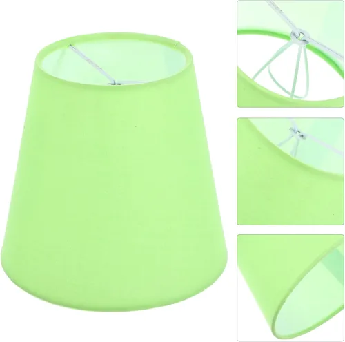 Miniatura 6 de OSALADI Pequeña pantalla verde claro cubierta de bombilla de tela para clip, pantalla de lámpara, accesorio de lámpara