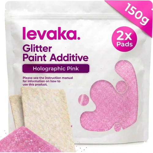 Miniatura 15 de LEVAKA - Aditivo de pintura con purpurina para paredes, purpurina holográfica plateada para pintar paredes, añade a la pintura interior o exterior
