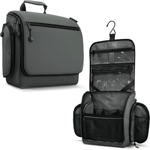 Miniatura 10 de VENTURE 4TH Neceser de viaje colgante para mujeres y hombres - Organizador grande de artículos de tocador con 18 compartimentos, bolsa extraíble
