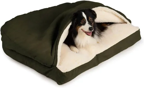 Miniatura 12 de Snoozer Pet Products Cama de lujo para perros estilo cueva rectangular con microserraje, pequeña, antracita