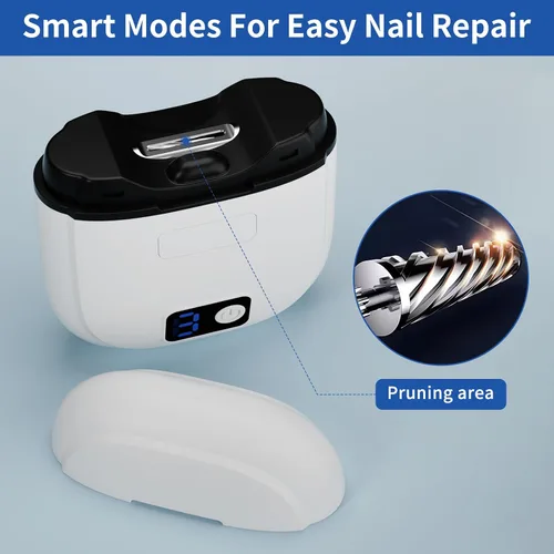 Miniatura 4 de Cortaúñas eléctrico automático para uñas de los pies, cortaúñas eléctrico inteligente, engranajes de 3 velocidades ajustables con luz LED