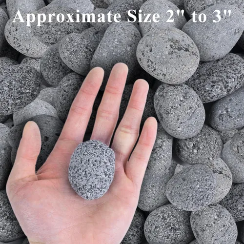 Miniatura 2 de GASPRO Rocas de lava grandes de 10 libras para hoguera, piedras de lava natural de 2 a 3 pulgadas para chimeneas con propano y gas natural