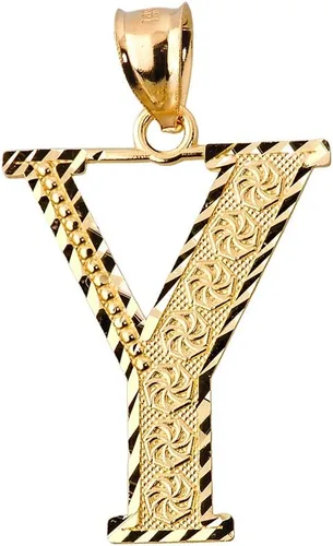 Miniatura 14 de Colgante personalizado de oro amarillo de 10 quilates con letras iniciales A-Z