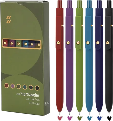 Miniatura 8 de FIOVER 12 unidades de bolígrafos de gel, bolígrafo de escritura suave de punta media de 0.7 mm, tinta de gel negra para diario, suministros