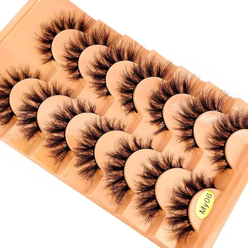 Miniatura 3 de 7 pares de pestañas de ojo de gato 3D pestañas postizas naturales 5d esponjosas suaves cruzadas pestañas manga pestañas Wispy Natural pestañas