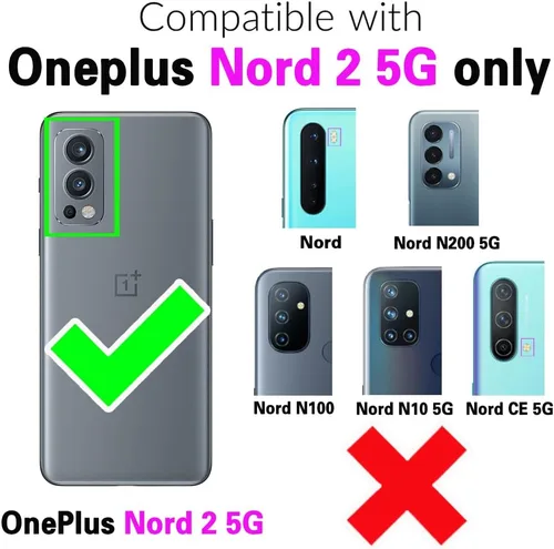 Miniatura 2 de Asuwish Funda protectora de pantalla de vidrio templado para OnePlus Nord 2 5G y funda protectora de TPU suave y delgada, accesorios protectores One
