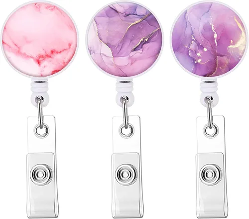 Miniatura 10 de Carretes de insignia retráctiles, soportes para insignias lindos, clip de insignia con llavero retráctil y llavero, cuerda de nylon duradera