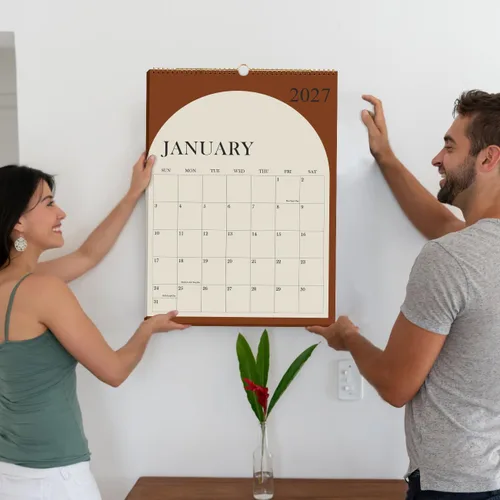 Miniatura 6 de Calendario 2026-2027 – Calendario de Pared de 18 Meses de Enero 2026 - Junio 2027, Planificador de Calendario de Pared Colgante 2026 con Papel