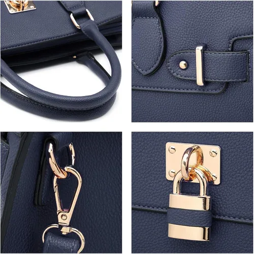 Miniatura 6 de Bolso de mano y bolsos para mujer con asa superior de avestruz bolsa de trabajo con cartera