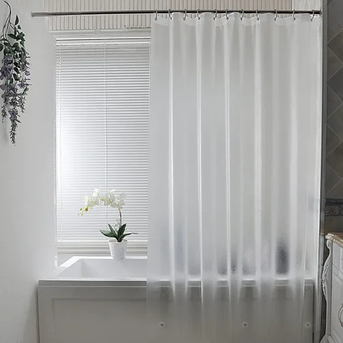 Miniatura 21 de AooHome Eva - Forro de ducha pequeño de 36 x 72 pulgadas, cortina de baño transparente de calibre 8 con ganchos, imanes inferiores, impermeable