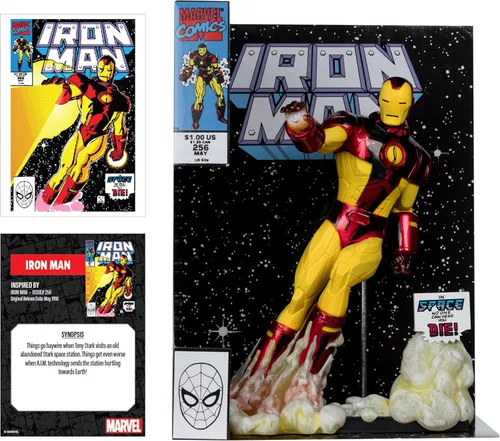 Miniatura 7 de McFarlane Marvel Iron Man - Juguete coleccionable a escala 1:6 con escena y cómic (Iron Man #256)