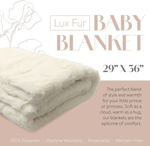 Miniatura 2 de Peluche Lux - Manta de piel sintética, lujosa manta para acurrucarse y envolver para recién nacidos, felpa suave, mantas mullidas para niños y niñas