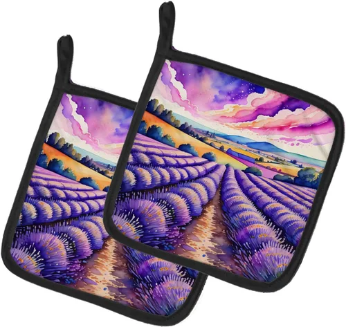 Miniatura 63 de Caroline's Treasures Juego de soportes para ollas de cocina coloridos de Asters, resistentes al calor, almohadillas calientes para cocinar, hornear