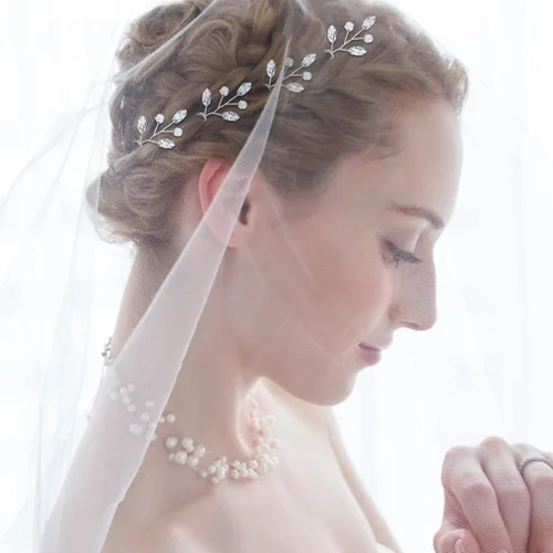 Miniatura 4 de 12 horquillas para el pelo de novia, accesorios de cristal, perlas de diamantes de imitación para novias, damas de honor, accesorios de boda