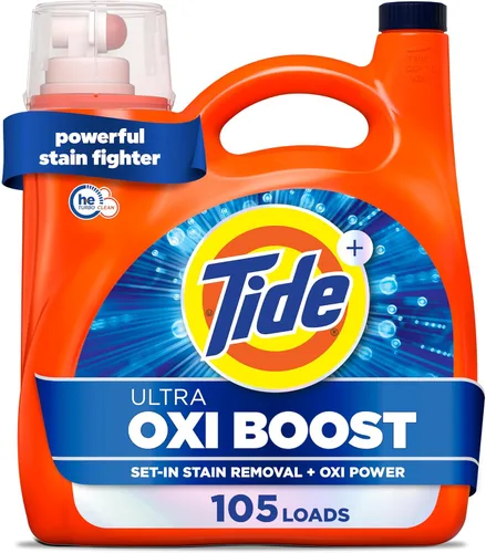 Miniatura 14 de Tide Ultra Oxi Boost - Detergente líquido para ropa con potencia extra de Oxi, 132 onzas líquidas, 94 cargas, removedor avanzado de manchas