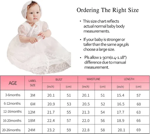 Miniatura 2 de DPKM Vestido de bautismo para niña 3 piezas bordado bautizo formal para fiesta boda