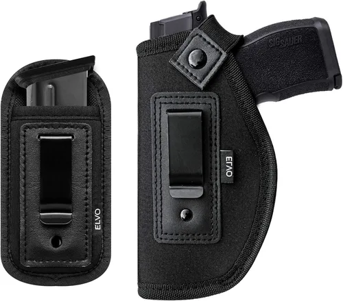 Paquete de 2 fundas universales IWB para pistola para porte oculto, fundas para pistolas dentro de la cintura, se adapta a todas las armas de fuego