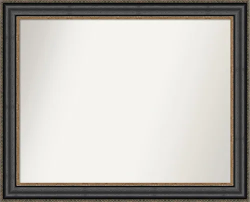 Miniatura 677 de Amanti Art Espejo personalizado, espejo de baño negro puente, espejo de pared o espejo de tocador de baño sobre el fregadero (26 x 26 pulgadas)