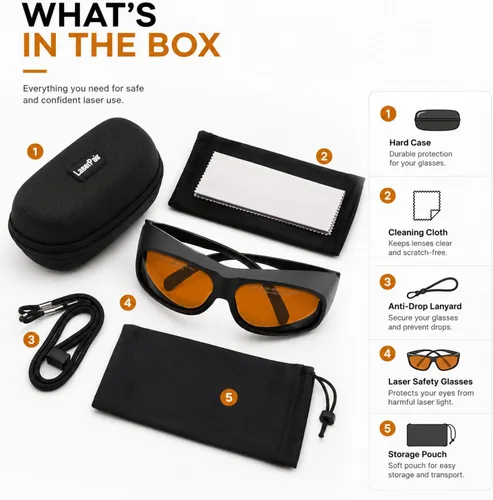 Miniatura 7 de LaserPair - Gafas de seguridad láser de 355 nm, 405 nm, 445 nm, 450 nm, 532 nm, 740 nm, 980 nm, 1064 nm, q conmutadas, gafas de eliminación