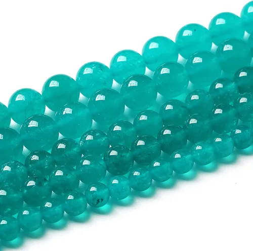 Miniatura 2 de 46 piezas de cuentas de piedra natural de 8 mm de amatista azul, cuentas sueltas redondas de jade para hacer joyería, pulseras, collares, 38 cm Jade