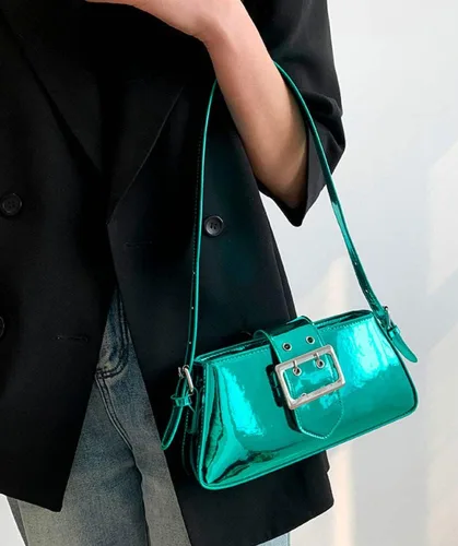 Miniatura 4 de Bolso Hobo para mujer, bolso cruzado de piel sintética brillante, bolso de mano de pintura, bolso pequeño Y2K, bolso con asa superior 2023