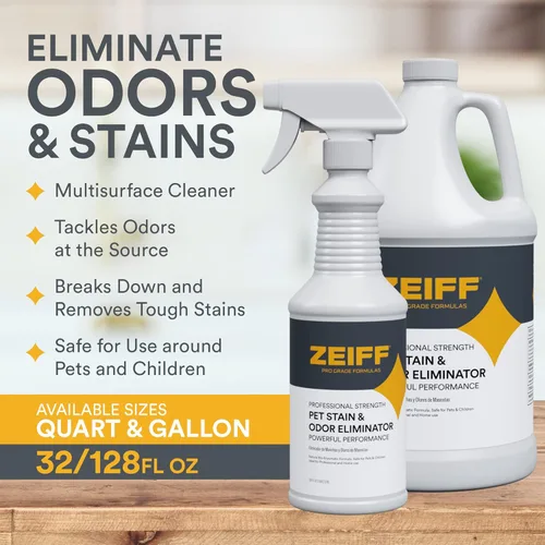 Miniatura 2 de Zeiff Removedor de manchas y olores de mascotas – Eliminador de olores de mascotas para uso doméstico y profesional – Limpiador enzimático de orina