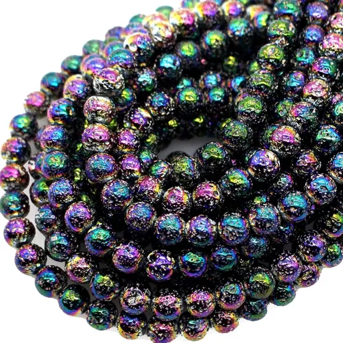 Miniatura 16 de Cuentas de ágata de pavo real natural de 0.236 in, cuentas redondas lisas de materiales de bricolaje, pulsera, collar, aretes, fabricación de joyas
