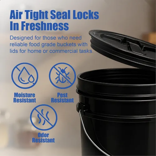 Miniatura 5 de ePackageSupply Cubo de plástico de grado alimenticio de 5 galones con tapa de sello gamma Fabricado en Estados Unidos Sin BPA Resistente 90