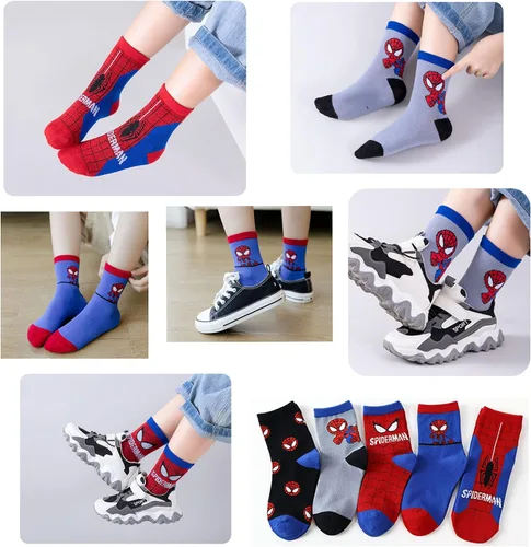 Miniatura 5 de HJIAYAN 5 pares de calcetines de algodón para niños y niñas 3-56-8 años, Nhwz