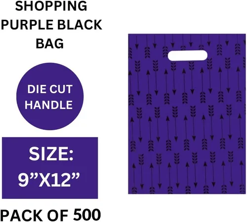 Miniatura 3 de Infinite Pack Bolsos de compras al por menor impresos reutilizables de la mercancía plástica para las boutiques, las tiendas y los centros Flechas