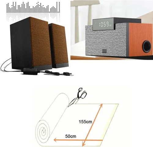 Miniatura 2 de Tela para parrilla para altavoces, material de cubierta de tela para altavoces, estilo vintage, a prueba de polvo, altavoces de escenario, cajas