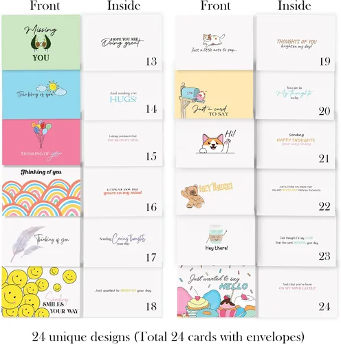 Miniatura 3 de Tarjetas de felicitación con sobres, 24 tarjetas de felicitación con diseños únicos y palabras inspiradoras, las tarjetas de aliento perfectas