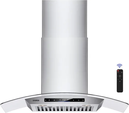 Miniatura 7 de Campana extractora de montaje en pared de 30 pulgadas, ventilación de cocina de 900 CFM con gestos y control remoto, conductos o sin conductos