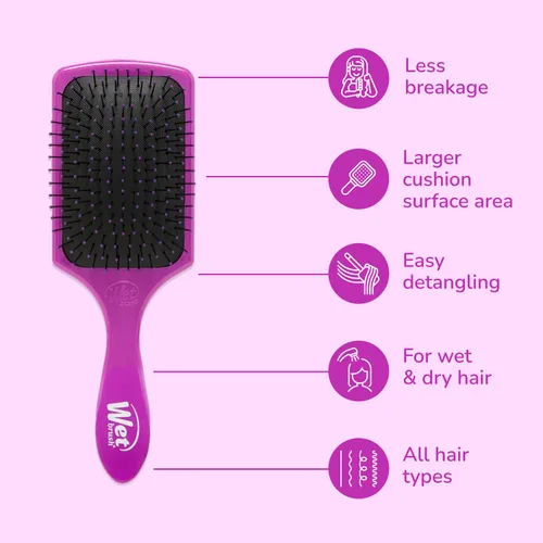 Miniatura 4 de Wet Brush Cepillo de pala desenredante, morado, cerdas ultrasuaves IntelliFlex con diseño AquaVent, ideal para la aplicación de tratamientos