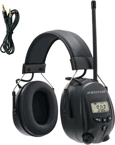 Digital AM FM Radio Headphones, Hearing Protection Earmuff for Adult, 30dB SNR for Mowing, Construction, Chainsaw