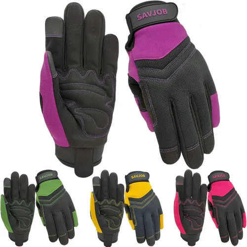 Miniatura 12 de Guantes de trabajo de seguridad para hombres y mujeres, guantes de trabajo utilitarios, guantes de mecánico, guantes de trabajo de patio, ajuste