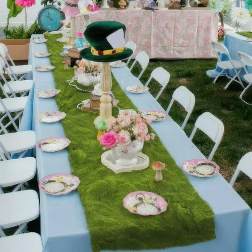 Miniatura 5 de FAICOIA Alfombra de musgo falso, rollo de musgo verde para jardines de hadas, césped, boda, bosque, decoración de mesa, musgo artificial