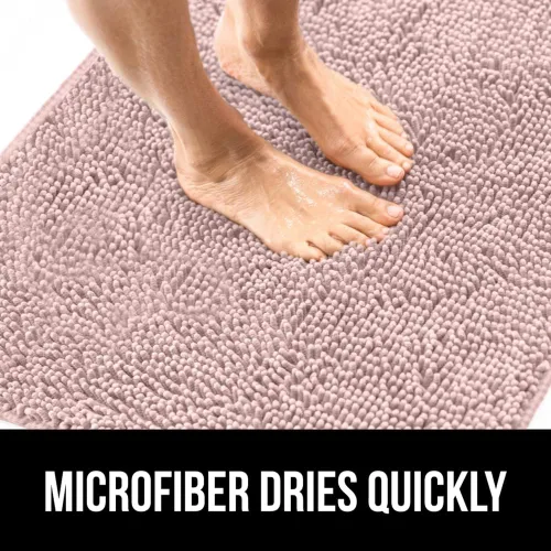 Miniatura 391 de Gorilla Grip - Tapete de baño de felpilla gruesa, suave y absorbente, secado rápido, de microfibra, con reverso de caucho, para piso de ducha, Nube